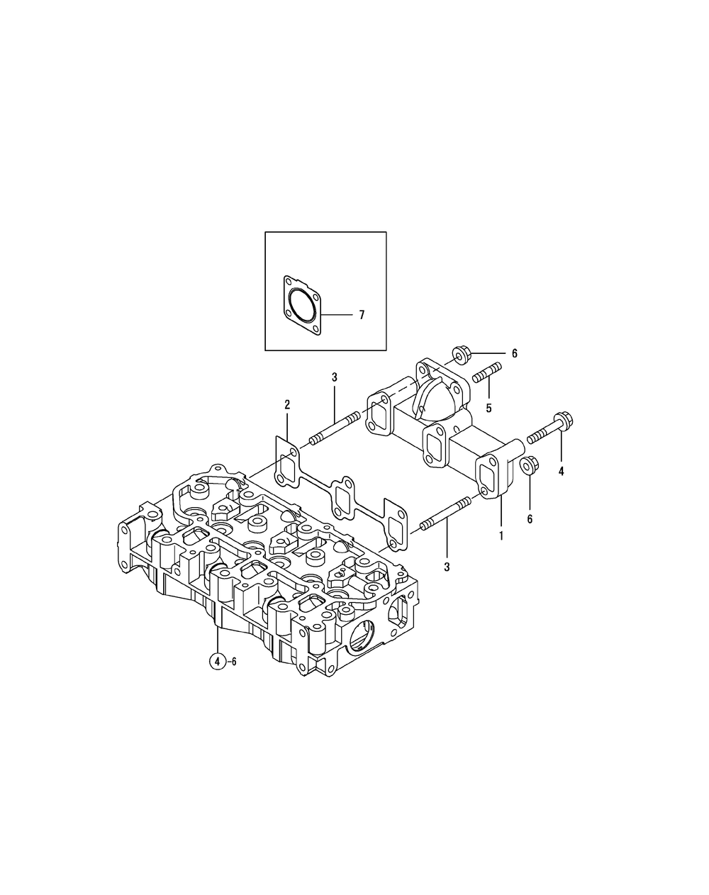 Yanmar Engine - Exhaust Manifold Diagram and Parts List for 467 4X4-1H013H-1H294H-37BKD010 Cub Cadet Lawn Tractor Accessories